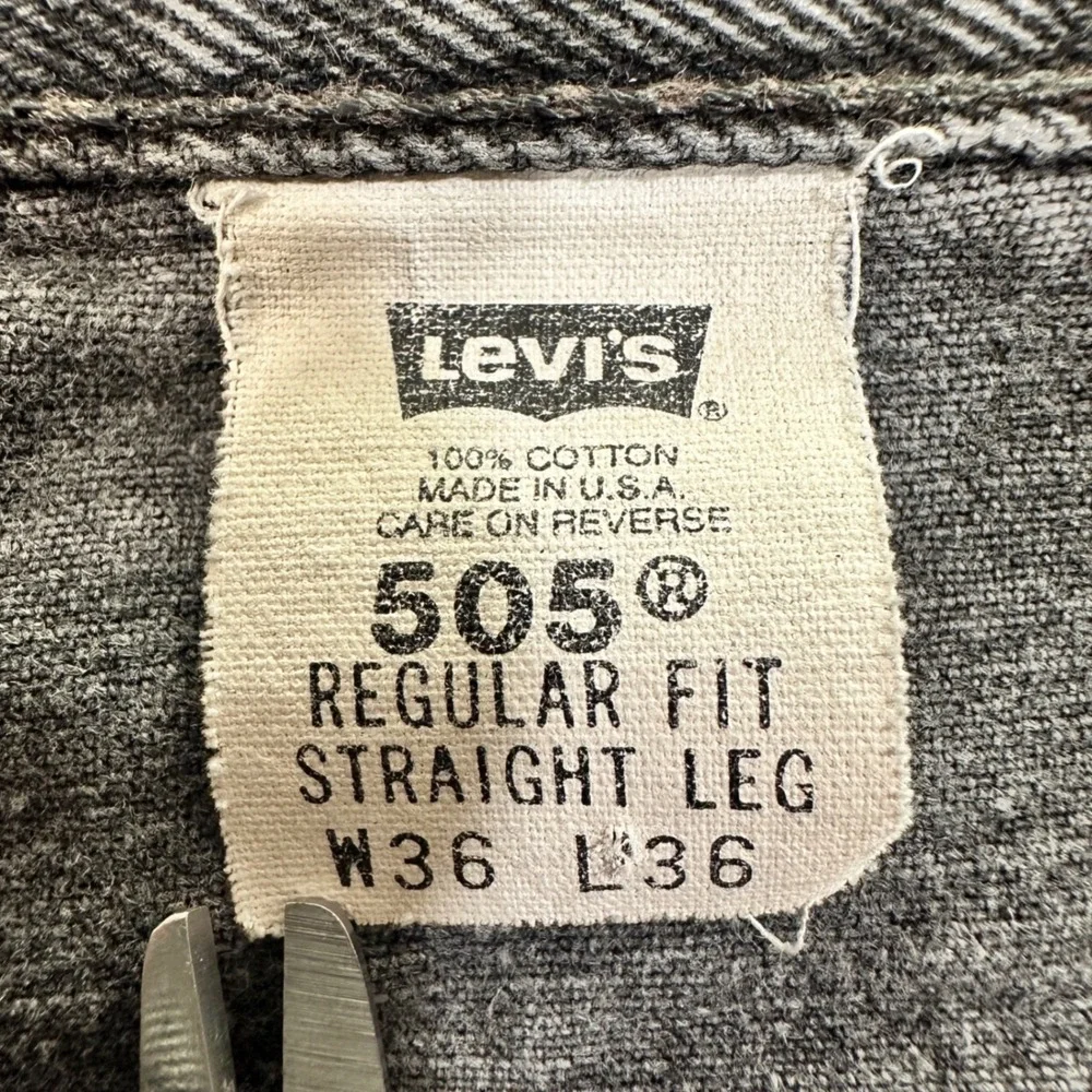 Vintage Levis 505 Denim Jeans Mens 36x36 Black Made in USA 1989‎
